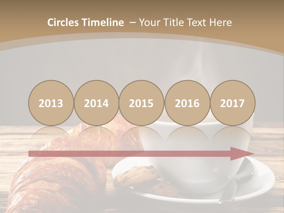 A Cup Of Coffee And Some Croissants On A Table PowerPoint Template