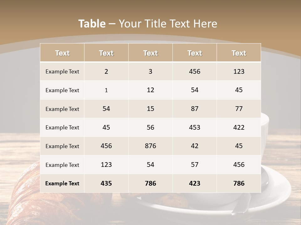 A Cup Of Coffee And Some Croissants On A Table PowerPoint Template