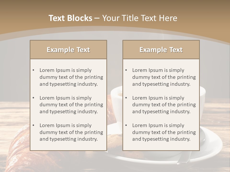 A Cup Of Coffee And Some Croissants On A Table PowerPoint Template