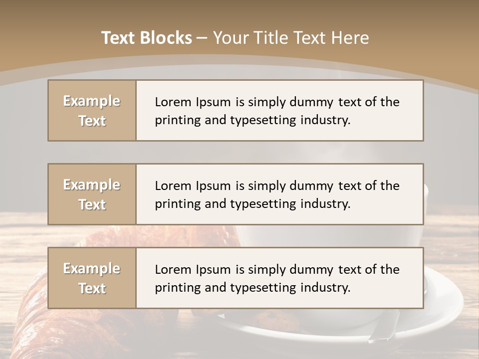 A Cup Of Coffee And Some Croissants On A Table PowerPoint Template