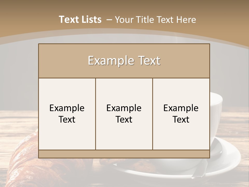 A Cup Of Coffee And Some Croissants On A Table PowerPoint Template