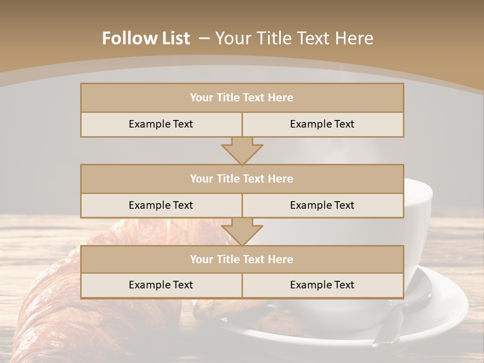 A Cup Of Coffee And Some Croissants On A Table PowerPoint Template
