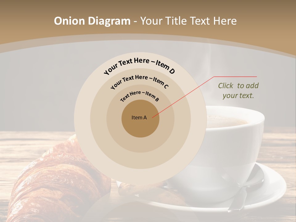 A Cup Of Coffee And Some Croissants On A Table PowerPoint Template