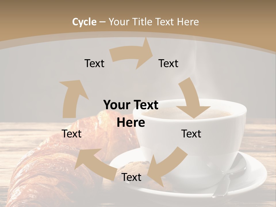 A Cup Of Coffee And Some Croissants On A Table PowerPoint Template