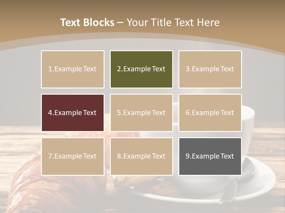 A Cup Of Coffee And Some Croissants On A Table PowerPoint Template