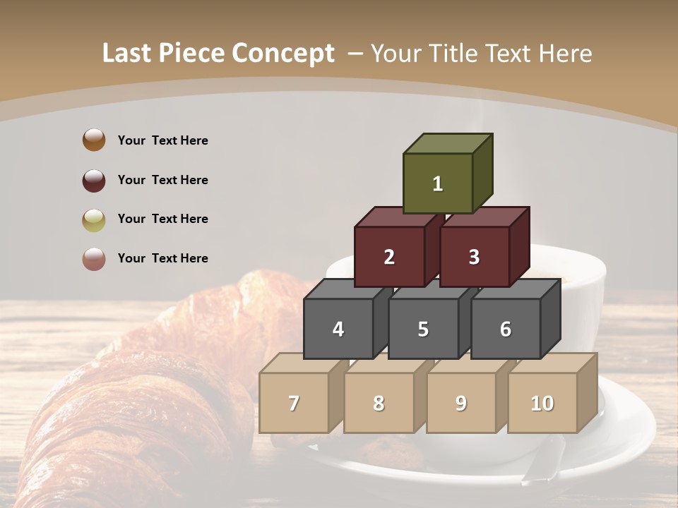 A Cup Of Coffee And Some Croissants On A Table PowerPoint Template
