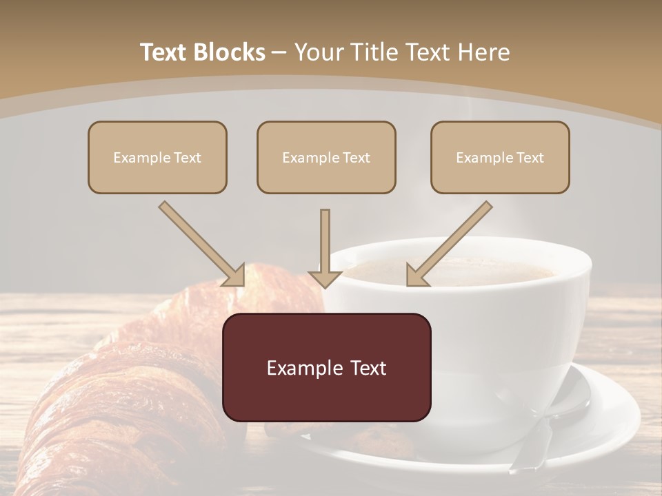 A Cup Of Coffee And Some Croissants On A Table PowerPoint Template