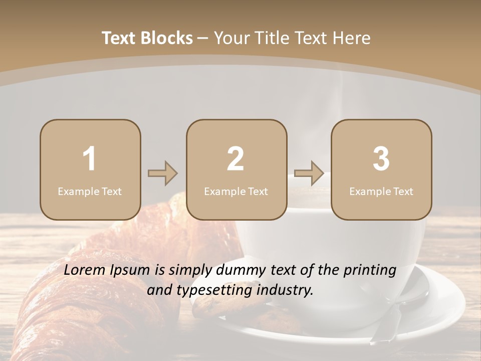 A Cup Of Coffee And Some Croissants On A Table PowerPoint Template
