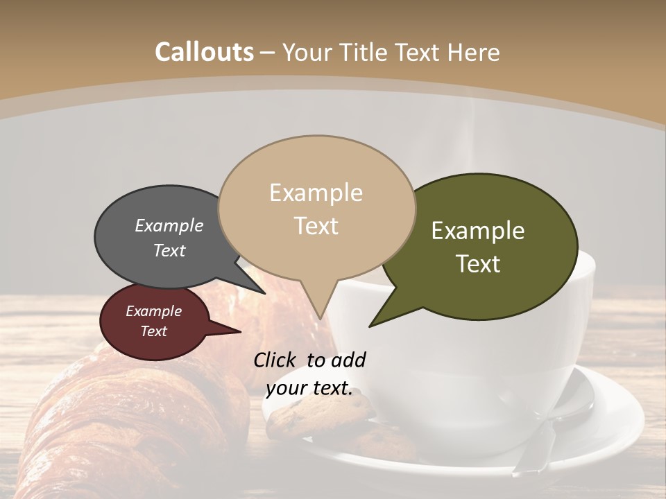 A Cup Of Coffee And Some Croissants On A Table PowerPoint Template