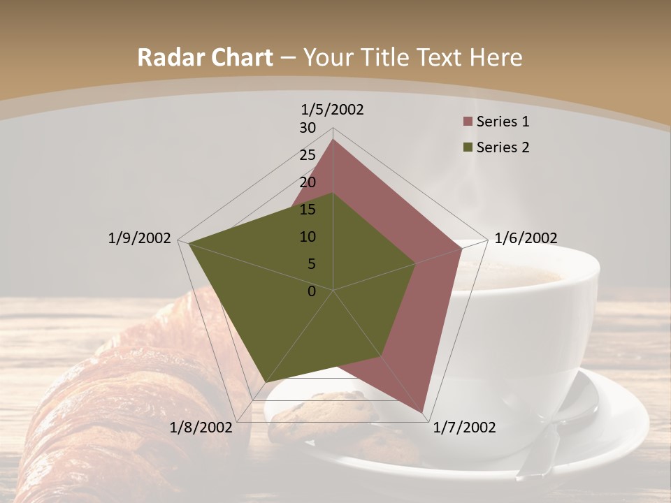 A Cup Of Coffee And Some Croissants On A Table PowerPoint Template