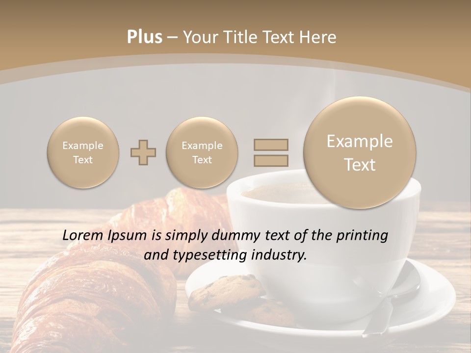 A Cup Of Coffee And Some Croissants On A Table PowerPoint Template