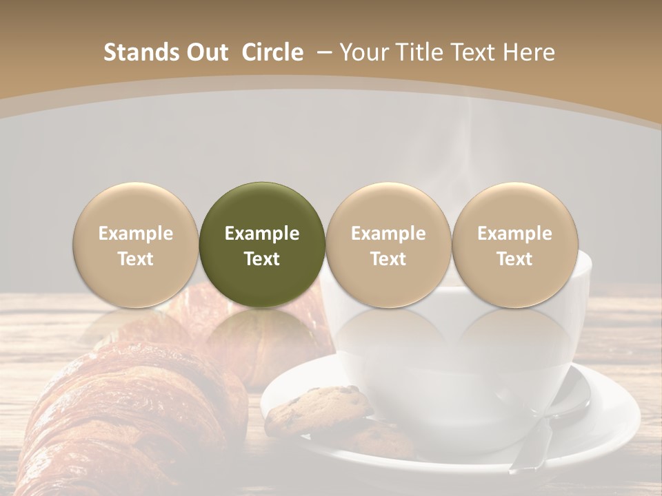 A Cup Of Coffee And Some Croissants On A Table PowerPoint Template