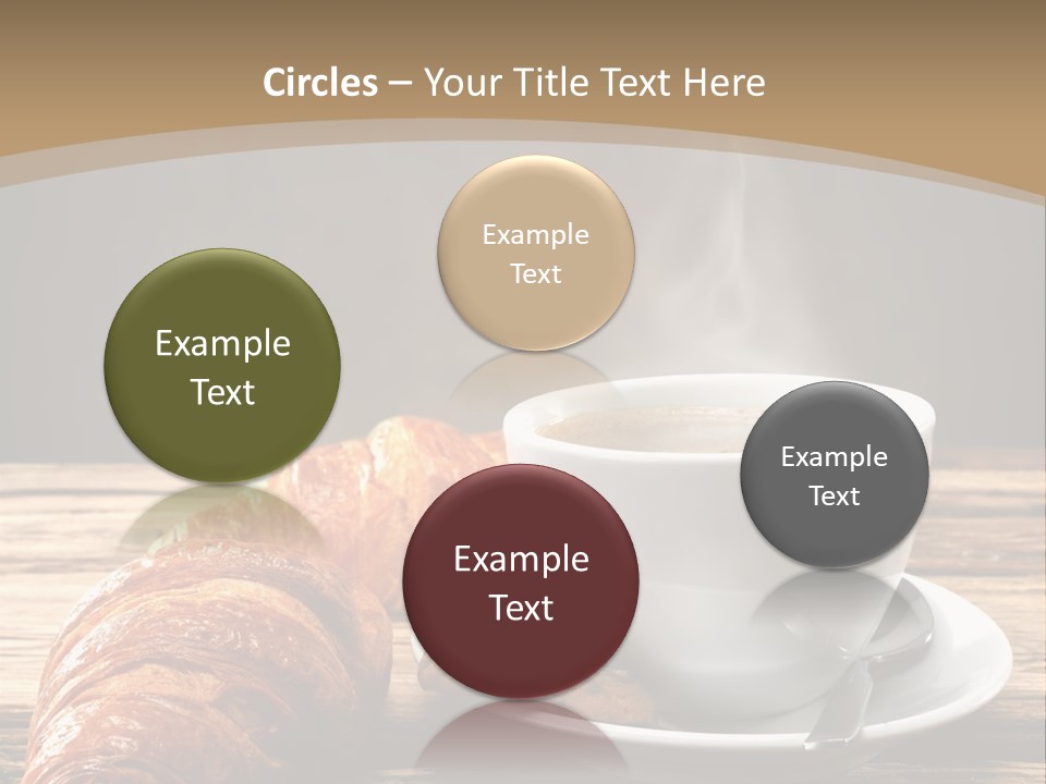 A Cup Of Coffee And Some Croissants On A Table PowerPoint Template