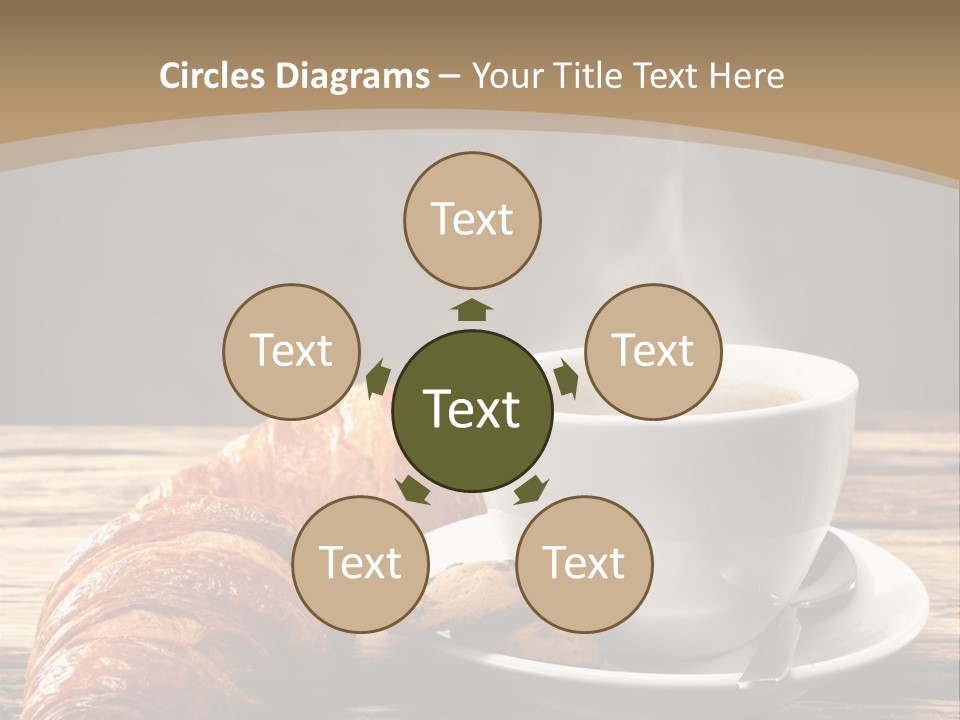A Cup Of Coffee And Some Croissants On A Table PowerPoint Template