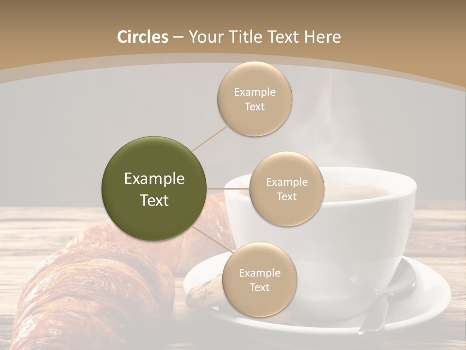 A Cup Of Coffee And Some Croissants On A Table PowerPoint Template