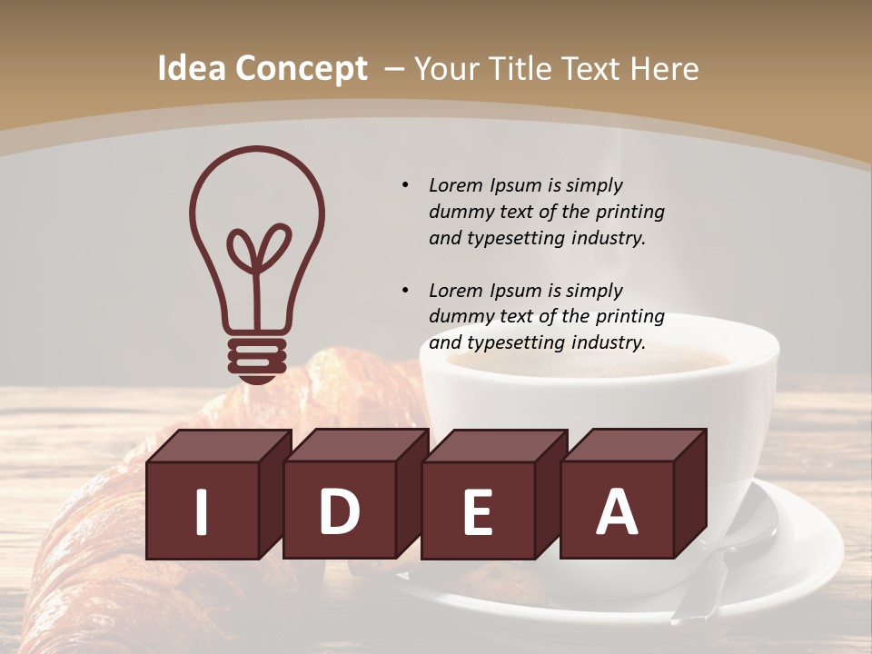 A Cup Of Coffee And Some Croissants On A Table PowerPoint Template