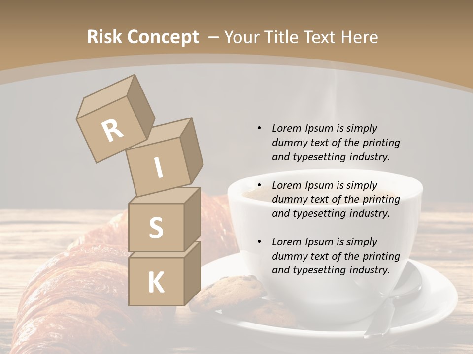 A Cup Of Coffee And Some Croissants On A Table PowerPoint Template