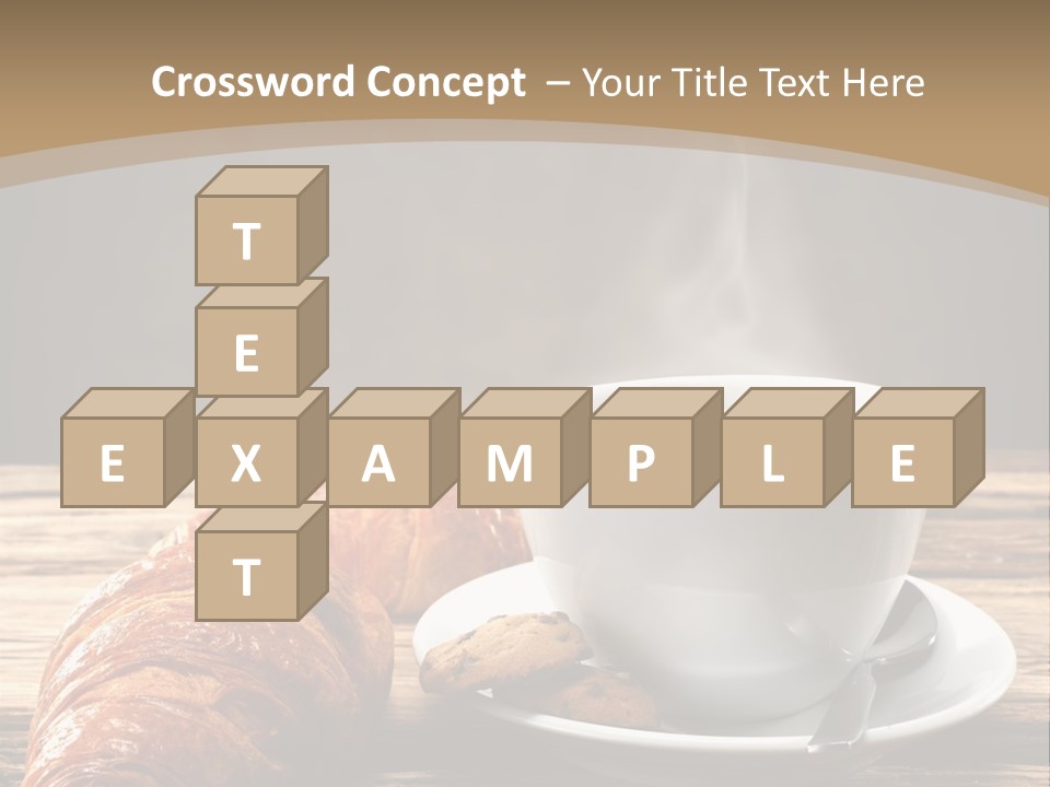 A Cup Of Coffee And Some Croissants On A Table PowerPoint Template