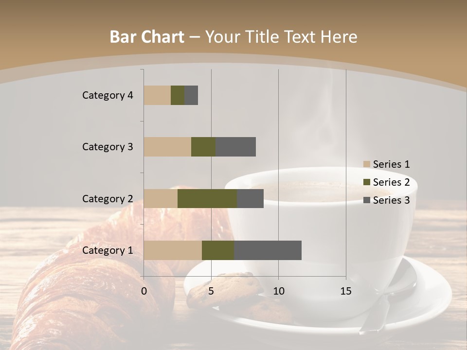 A Cup Of Coffee And Some Croissants On A Table PowerPoint Template