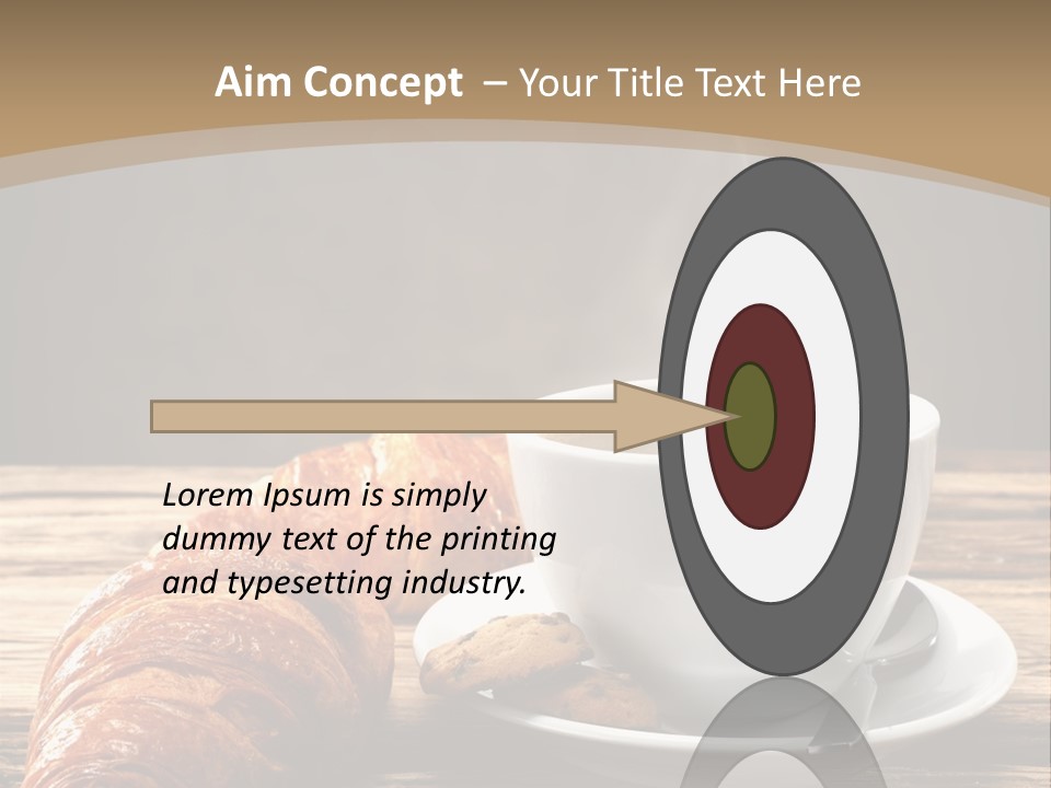 A Cup Of Coffee And Some Croissants On A Table PowerPoint Template