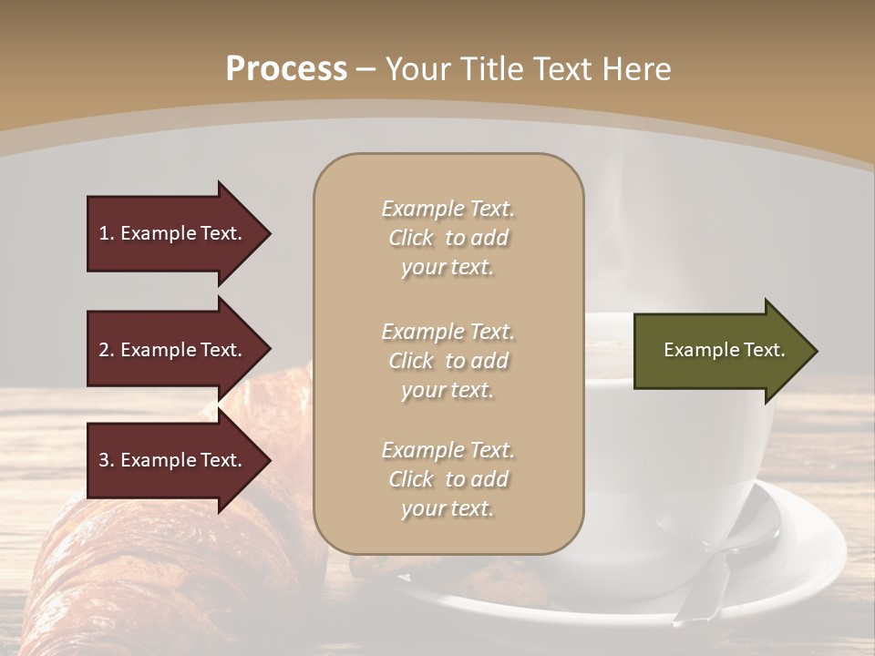 A Cup Of Coffee And Some Croissants On A Table PowerPoint Template