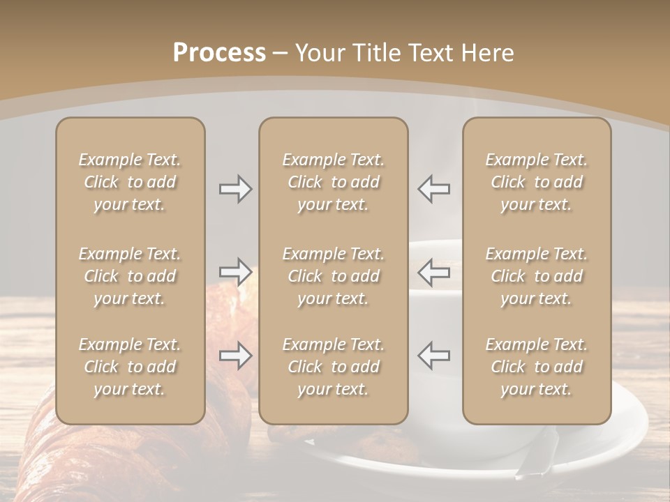 A Cup Of Coffee And Some Croissants On A Table PowerPoint Template