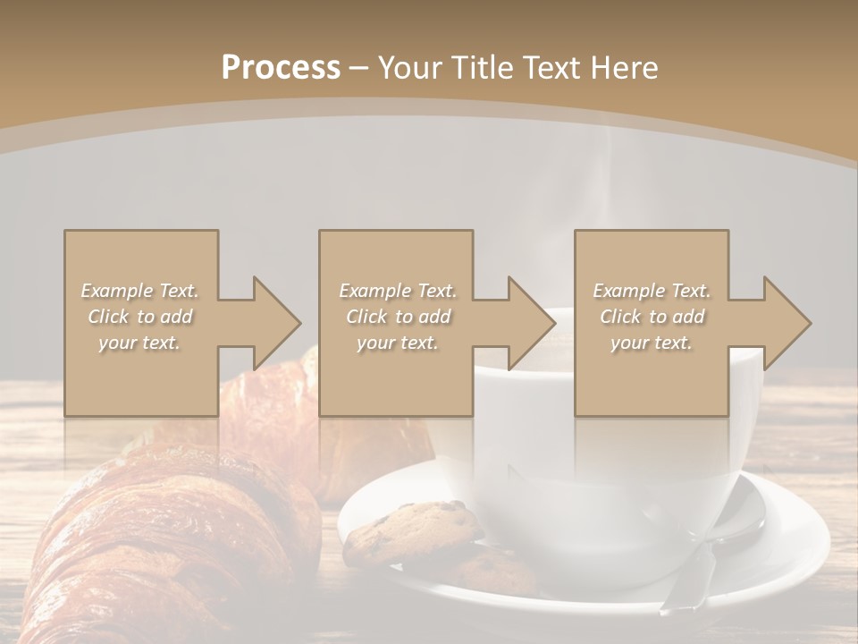A Cup Of Coffee And Some Croissants On A Table PowerPoint Template