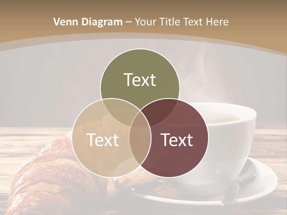 A Cup Of Coffee And Some Croissants On A Table PowerPoint Template