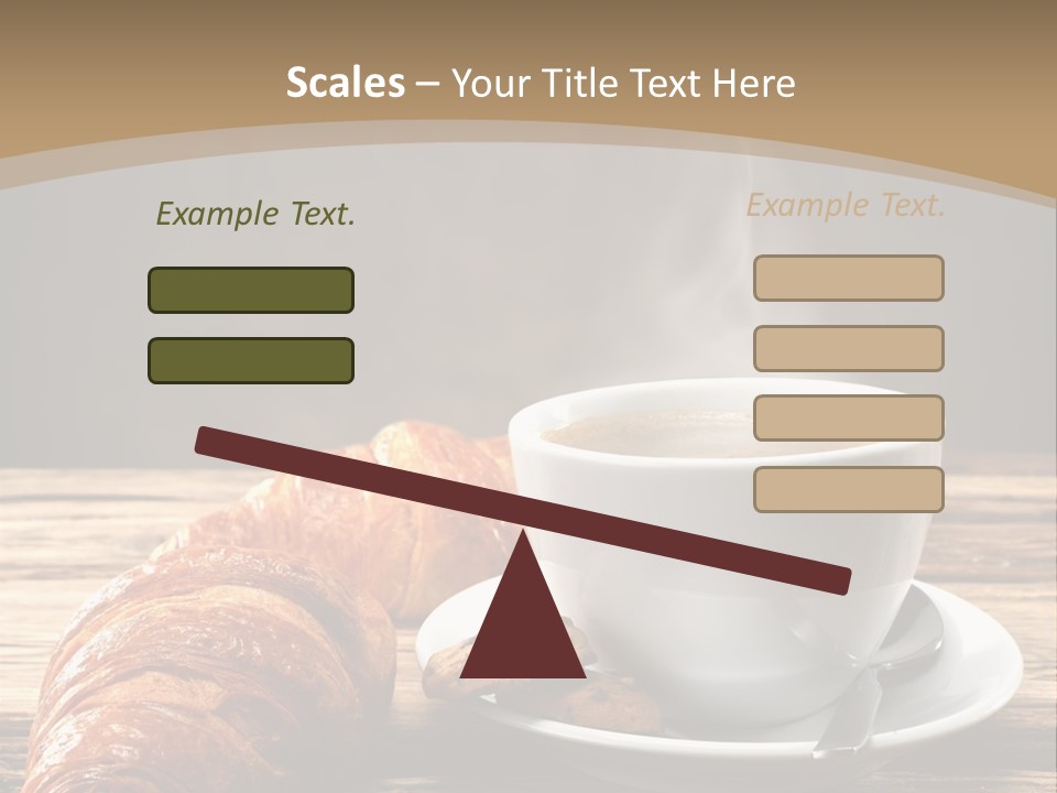 A Cup Of Coffee And Some Croissants On A Table PowerPoint Template