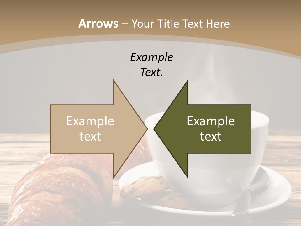 A Cup Of Coffee And Some Croissants On A Table PowerPoint Template