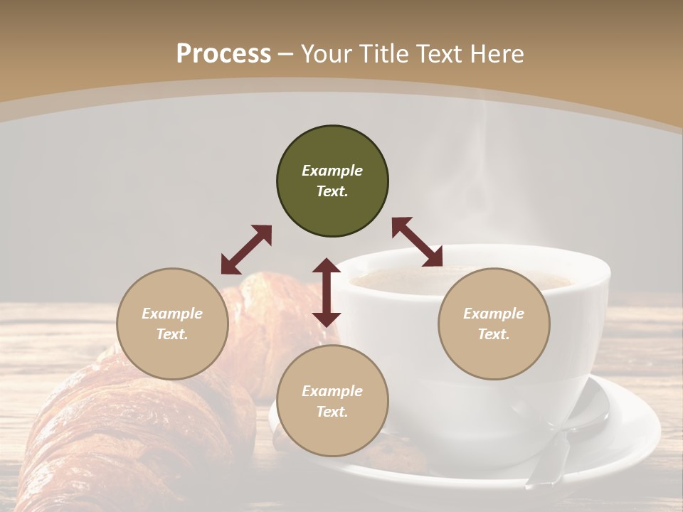 A Cup Of Coffee And Some Croissants On A Table PowerPoint Template