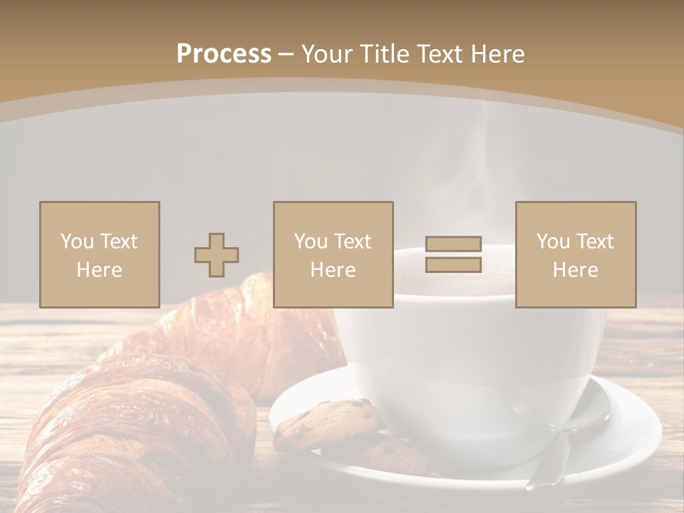 A Cup Of Coffee And Some Croissants On A Table PowerPoint Template