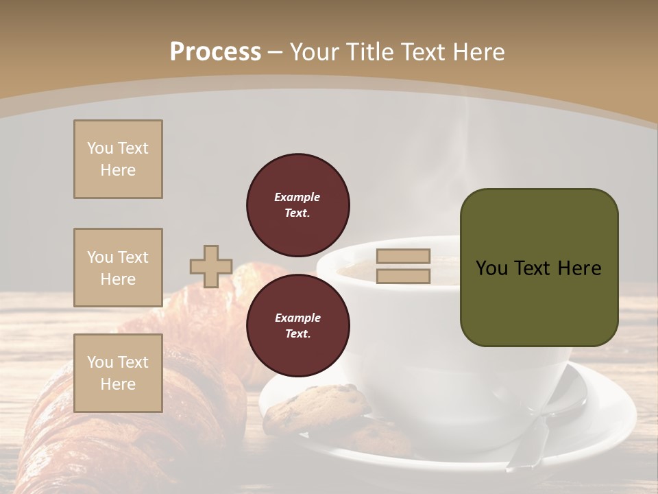 A Cup Of Coffee And Some Croissants On A Table PowerPoint Template