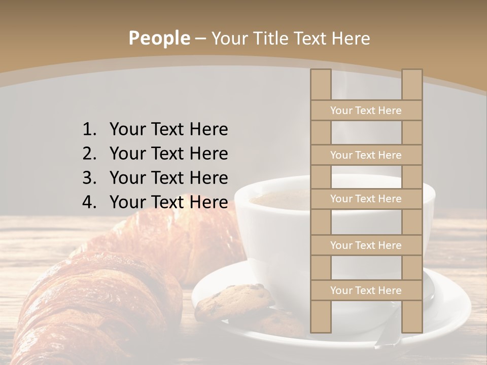 A Cup Of Coffee And Some Croissants On A Table PowerPoint Template