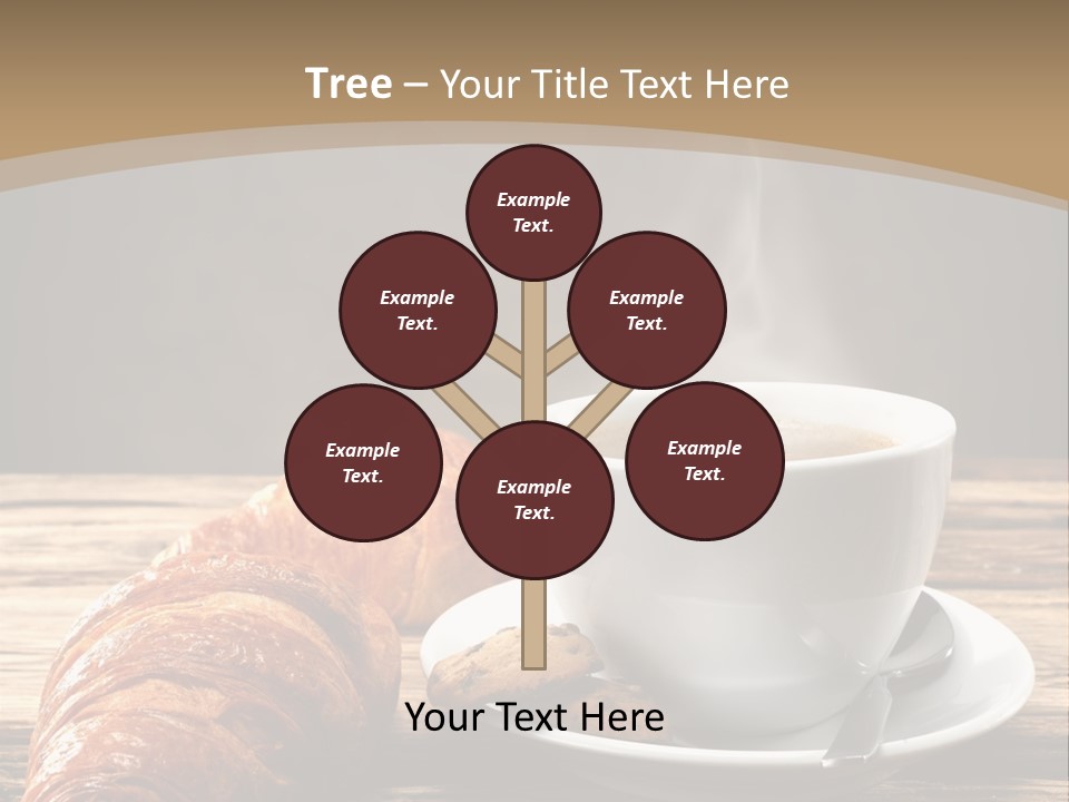 A Cup Of Coffee And Some Croissants On A Table PowerPoint Template