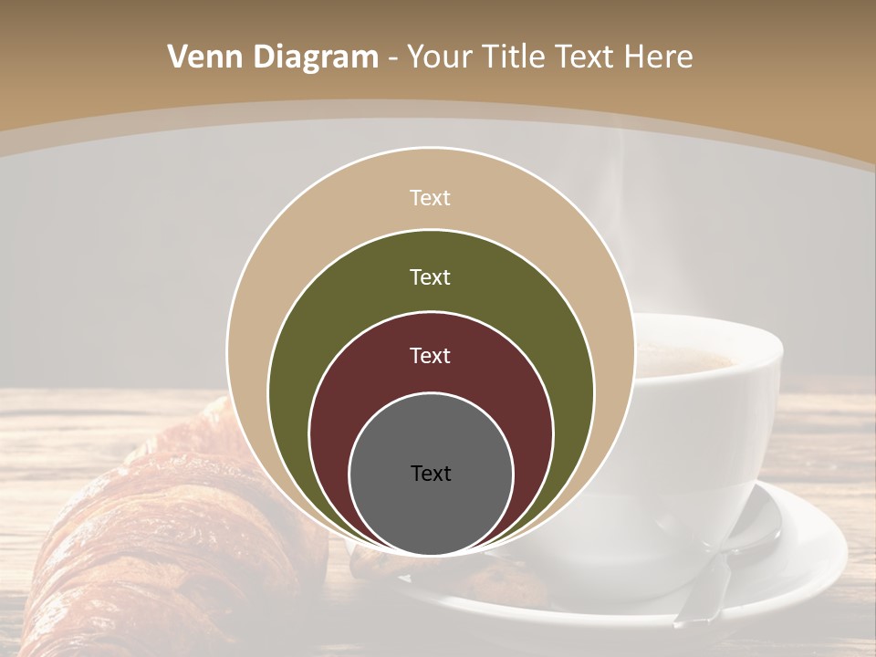 A Cup Of Coffee And Some Croissants On A Table PowerPoint Template