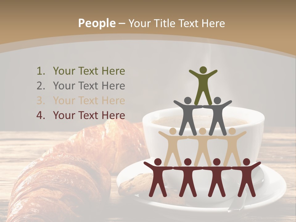 A Cup Of Coffee And Some Croissants On A Table PowerPoint Template