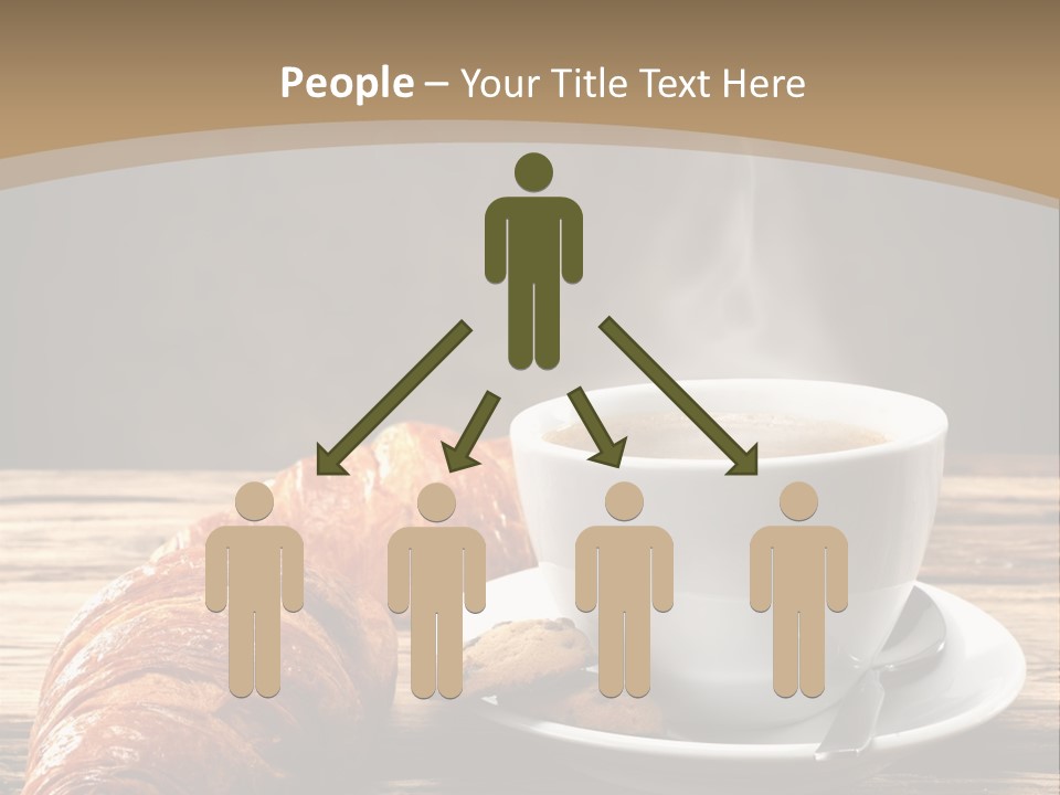 A Cup Of Coffee And Some Croissants On A Table PowerPoint Template