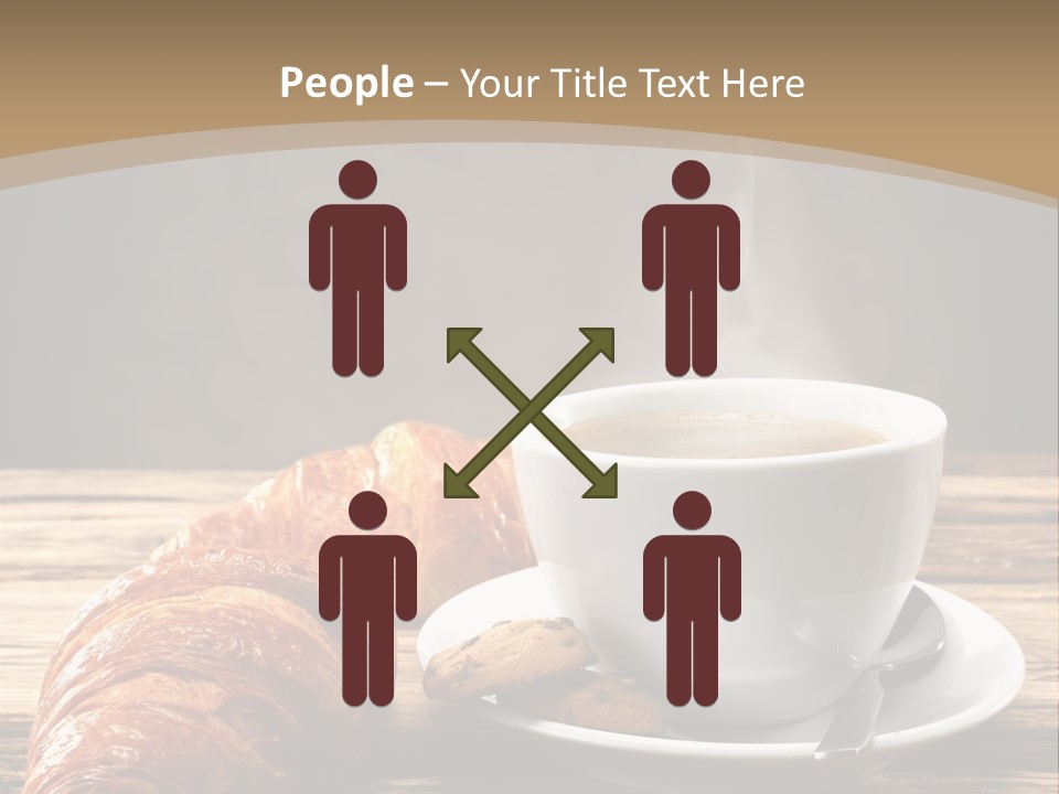 A Cup Of Coffee And Some Croissants On A Table PowerPoint Template