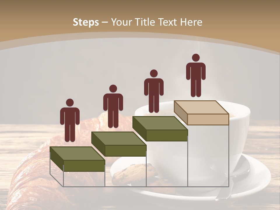 A Cup Of Coffee And Some Croissants On A Table PowerPoint Template