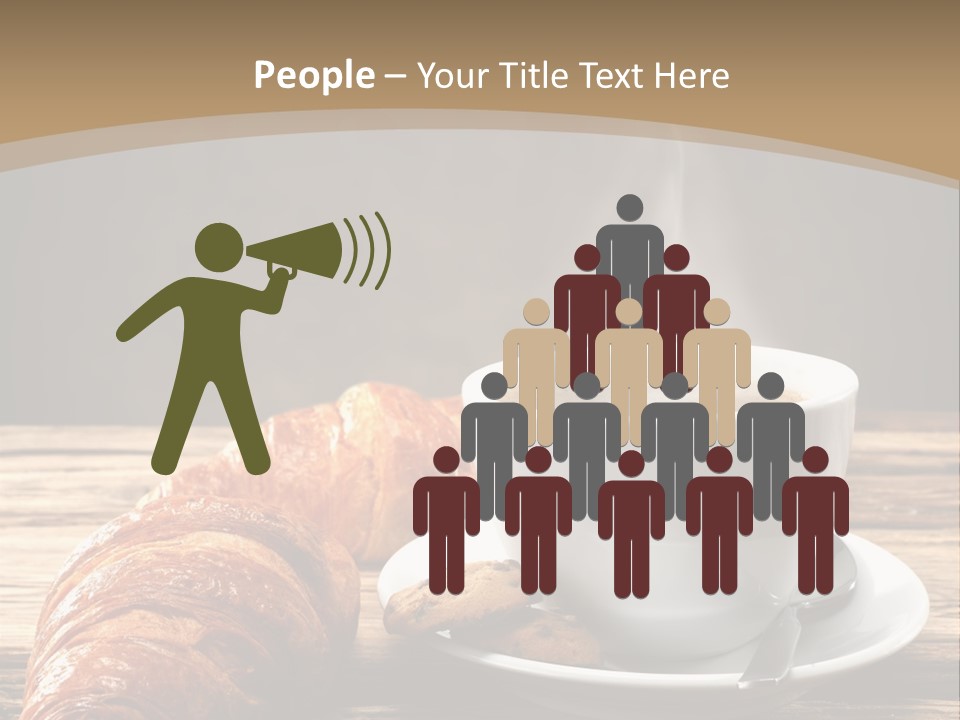 A Cup Of Coffee And Some Croissants On A Table PowerPoint Template