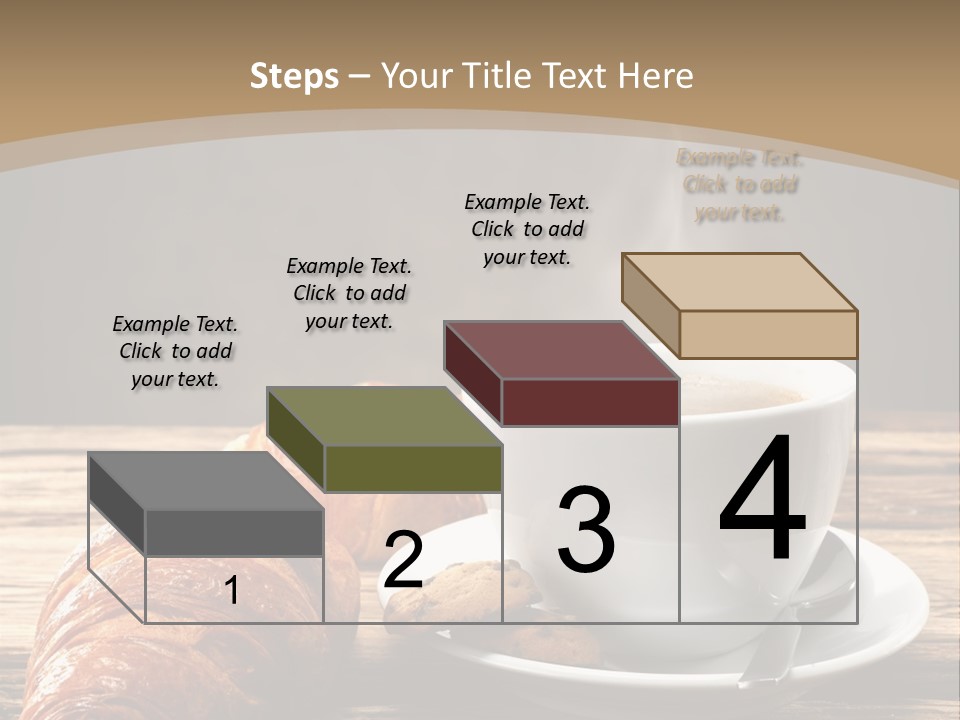 A Cup Of Coffee And Some Croissants On A Table PowerPoint Template
