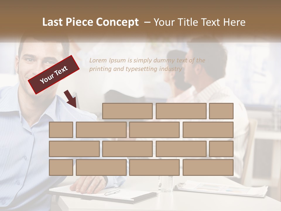 A Man Sitting At A Desk In Front Of A Group Of People PowerPoint Template