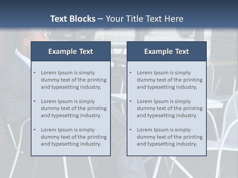 A Man In A Suit Sitting At A Table With A Laptop PowerPoint Template