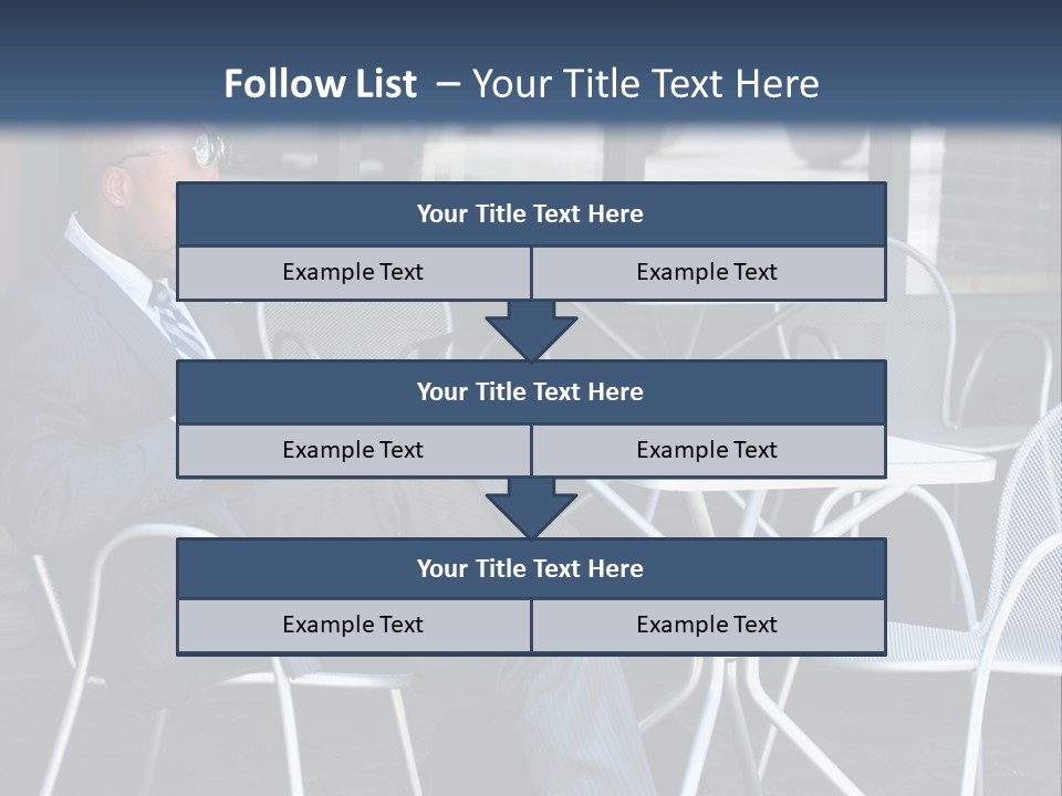 A Man In A Suit Sitting At A Table With A Laptop PowerPoint Template