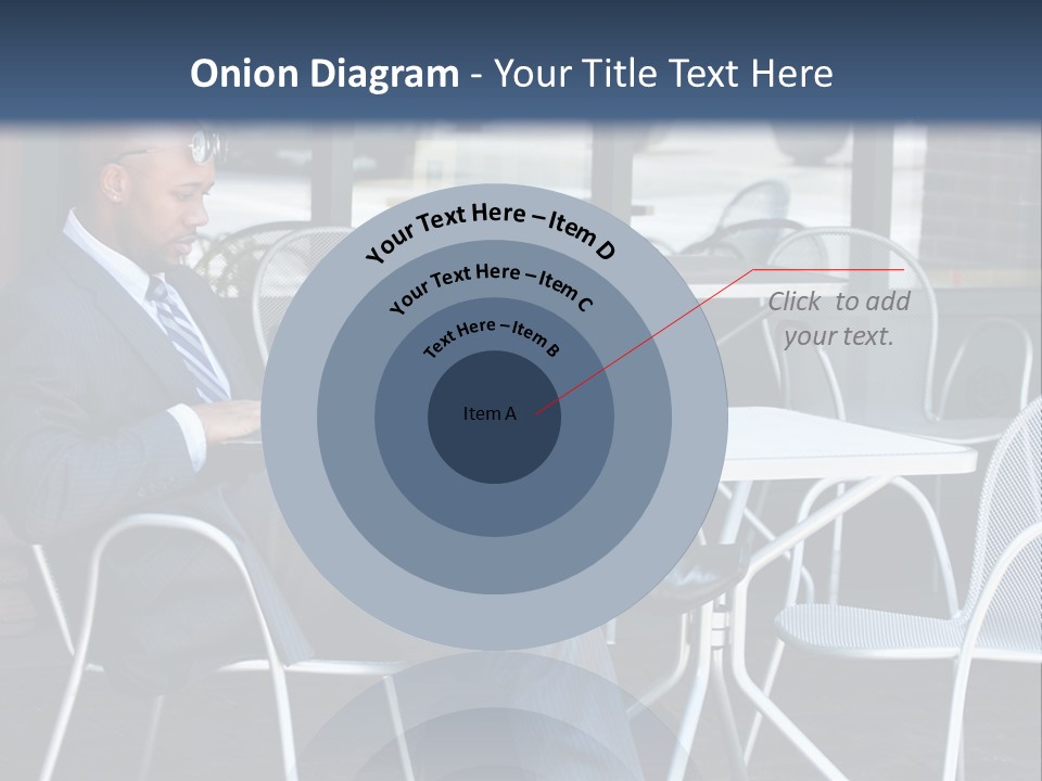 A Man In A Suit Sitting At A Table With A Laptop PowerPoint Template