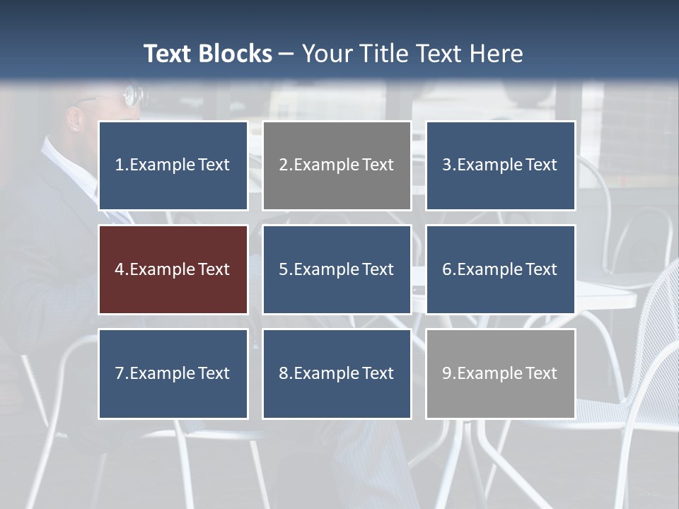 A Man In A Suit Sitting At A Table With A Laptop PowerPoint Template
