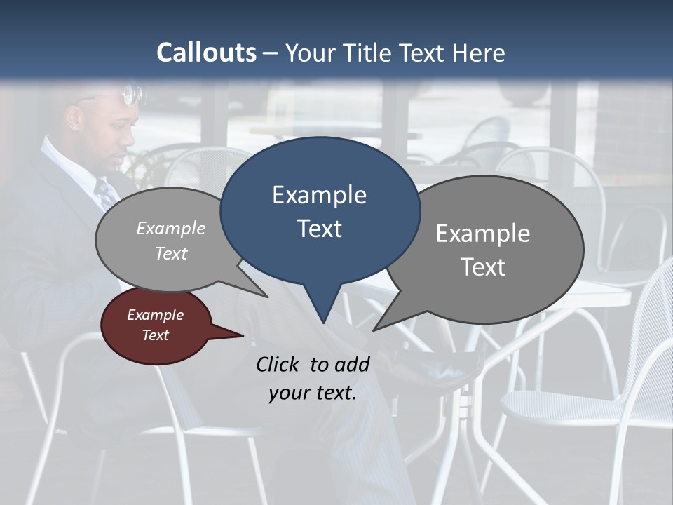 A Man In A Suit Sitting At A Table With A Laptop PowerPoint Template