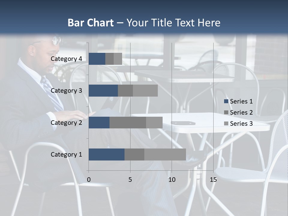 A Man In A Suit Sitting At A Table With A Laptop PowerPoint Template