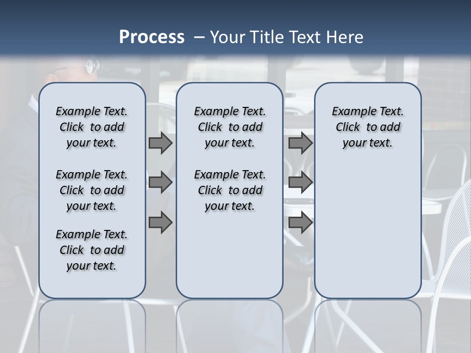 A Man In A Suit Sitting At A Table With A Laptop PowerPoint Template